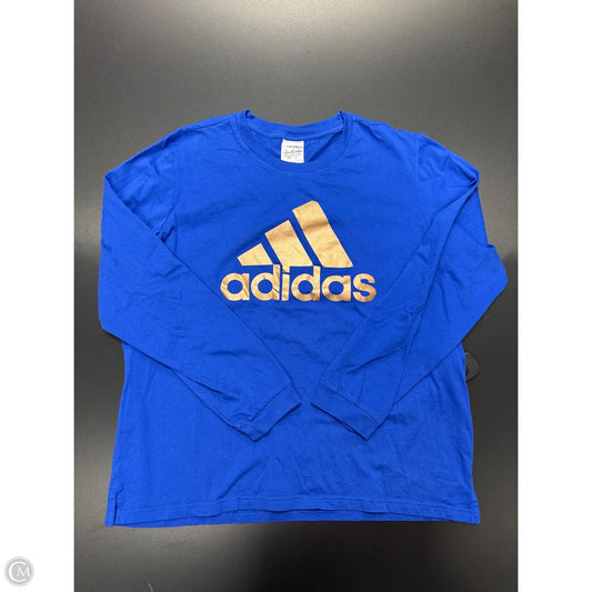 Athletic Top Long Sleeve Crewneck By Adidas In Blue, Size: Xl