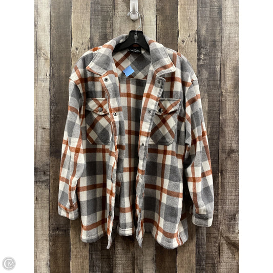 Jacket Shirt By Hfx In Plaid Pattern, Size: M