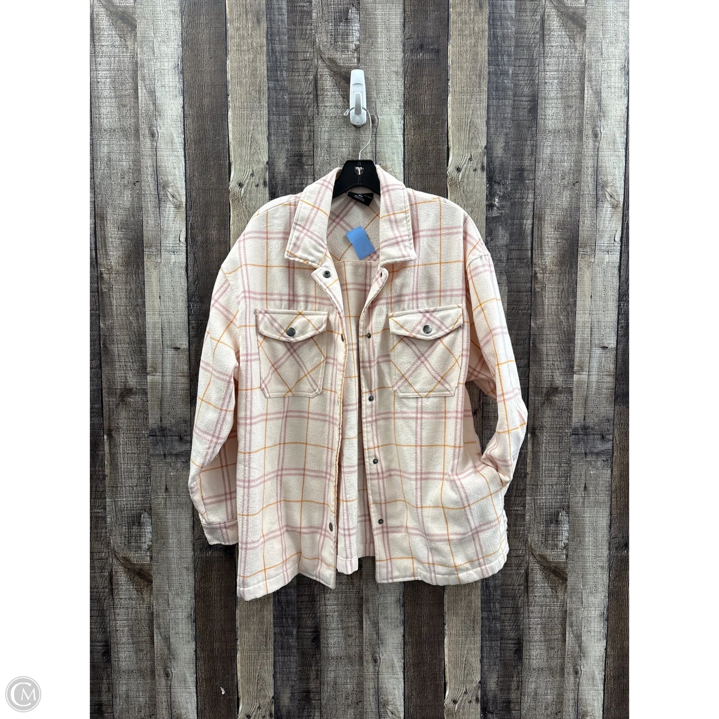 Jacket Shirt By Hfx In Plaid Pattern, Size: M