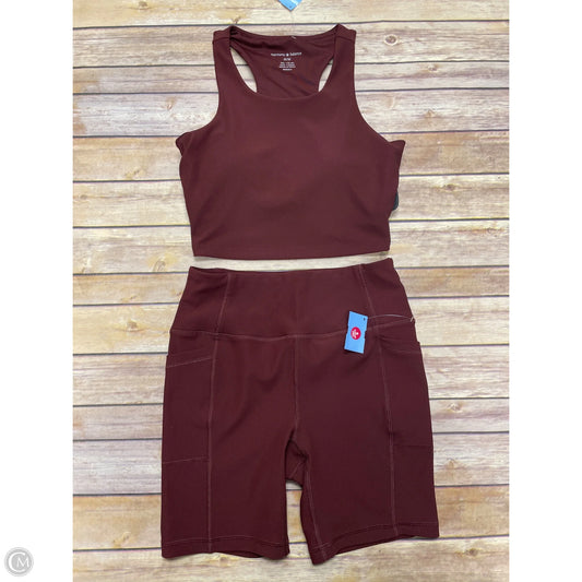 Athletic Shorts 2pc By Cme In Maroon, Size: M