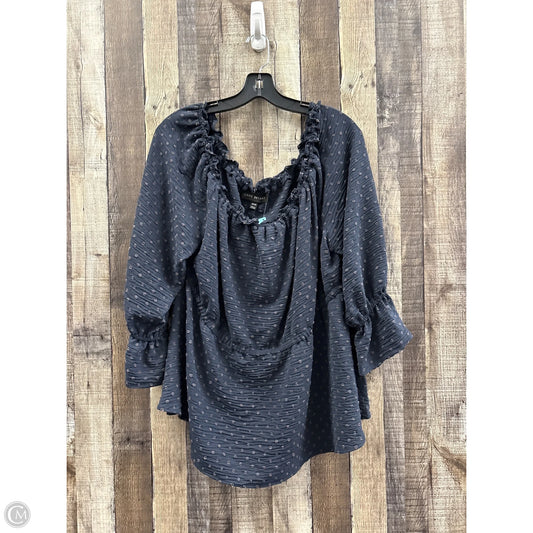 Top 3/4 Sleeve By Lane Bryant In Navy, Size: 1x