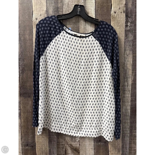 Top Long Sleeve By Loft In Blue & White, Size: Xs