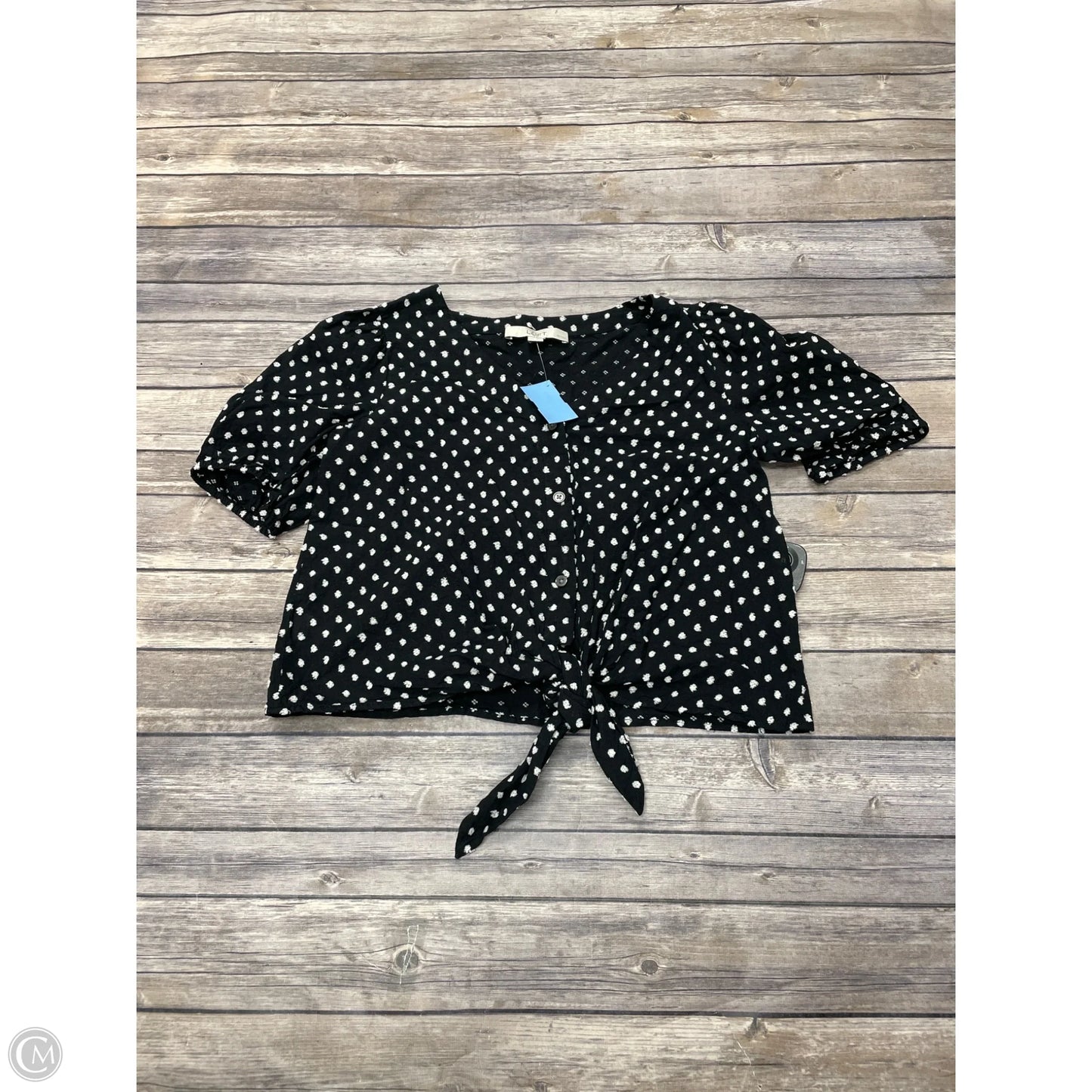 Top Short Sleeve By Loft In Black, Size: Xsp