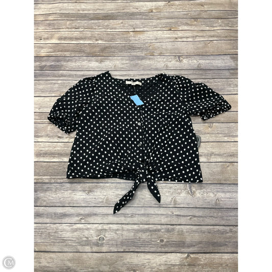 Top Short Sleeve By Loft In Black, Size: Xsp