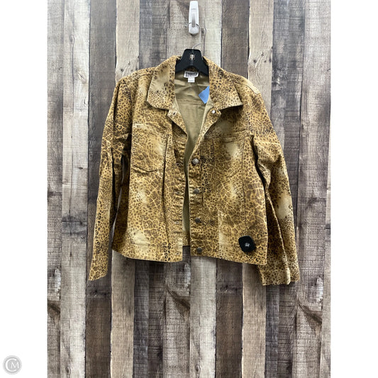 Jacket Denim By Chicos In Animal Print, Size: Xs