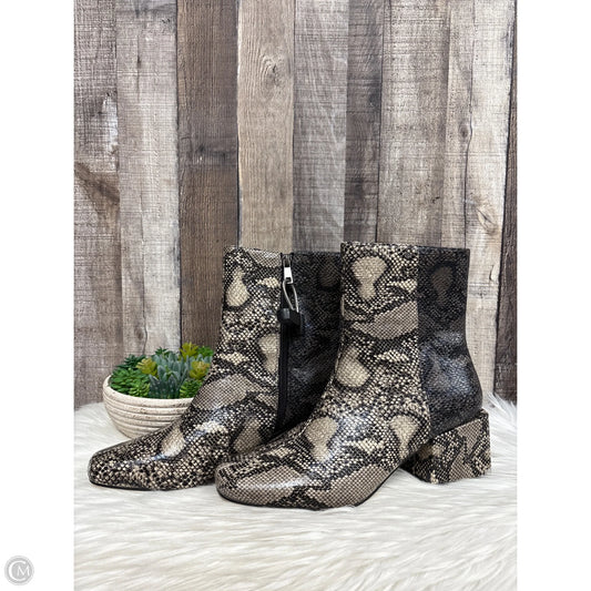 Boots Ankle Heels By French Connection In Snakeskin Print, Size: 8.5