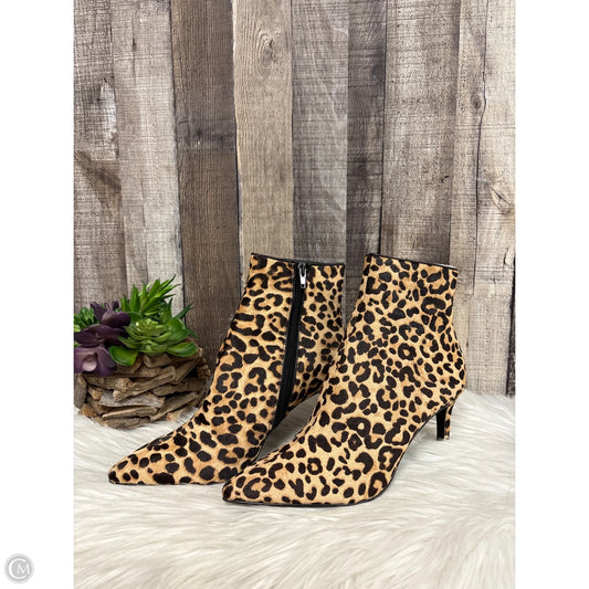 Boots Ankle Heels By Adrienne Vittadini In Animal Print, Size: 8