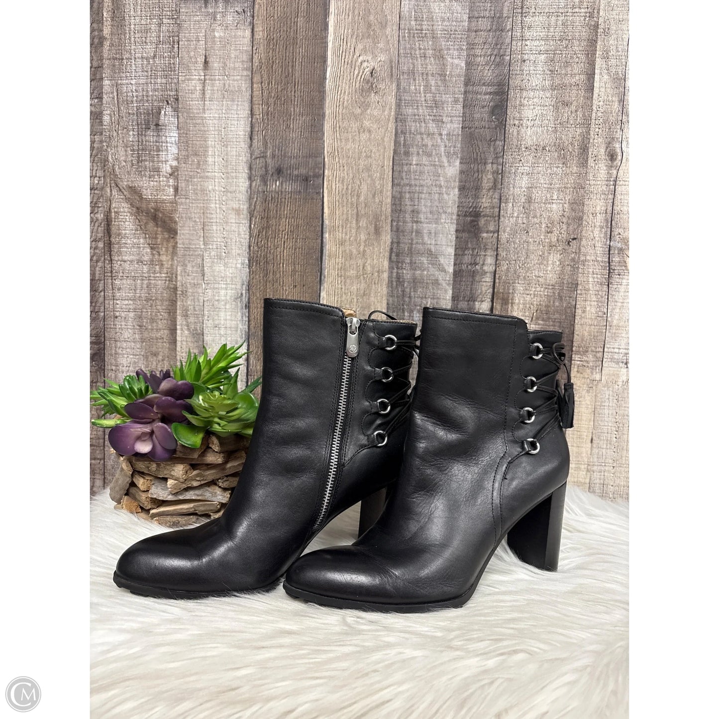 Boots Ankle Heels By Adrienne Vittadini In Black, Size: 8