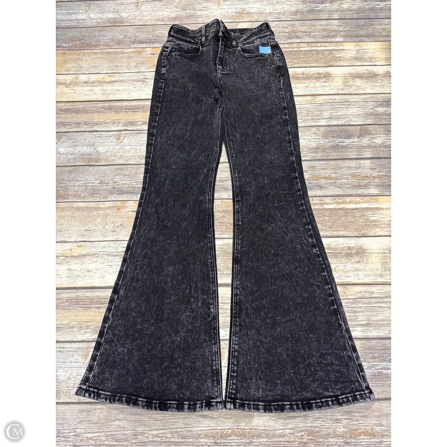 Jeans Flared By Kancan In Black Denim, Size: 4