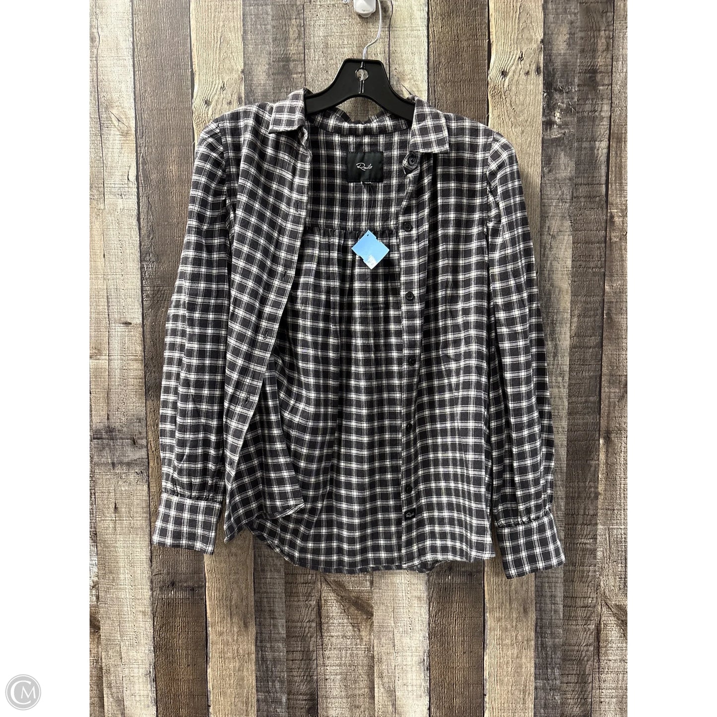 Top Long Sleeve By Rails In Plaid Pattern, Size: Xs