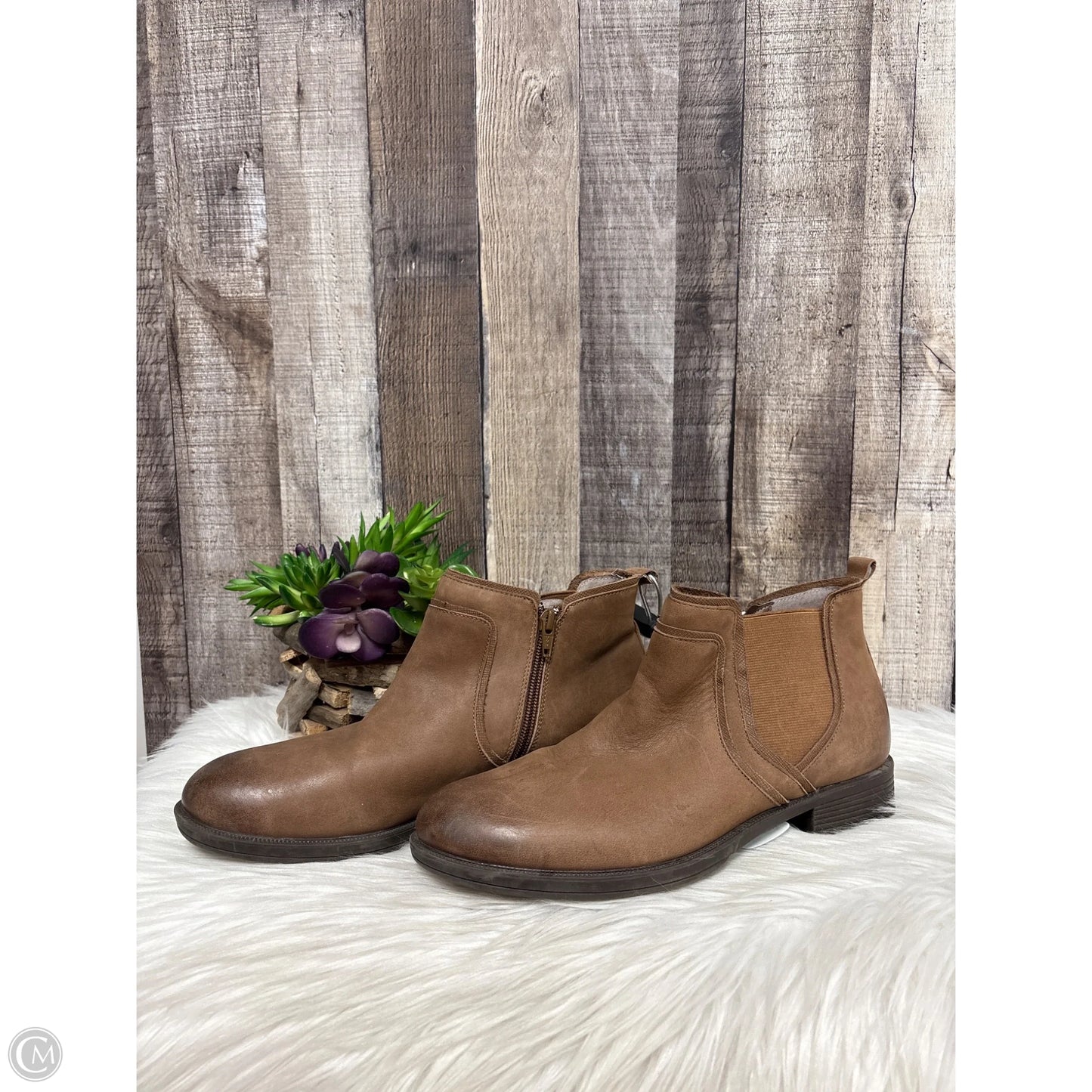 Boots Ankle Heels By Abeo In Brown, Size: 9.5