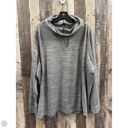 Athletic Top Long Sleeve Collar By Mta Pro In Grey, Size: 3x