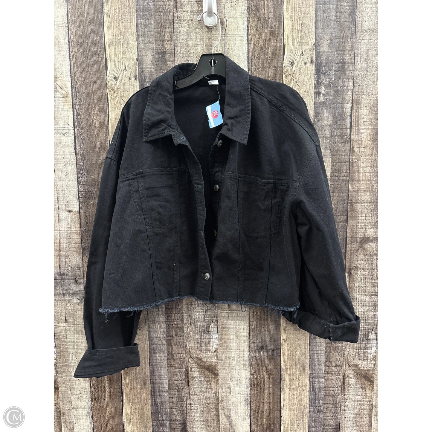 Jacket Denim By Divided In Black Denim, Size: Xl