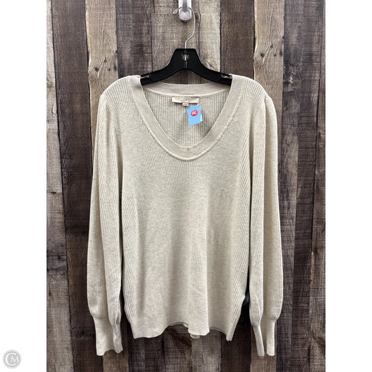Sweater By Loft In Ivory, Size: Xl