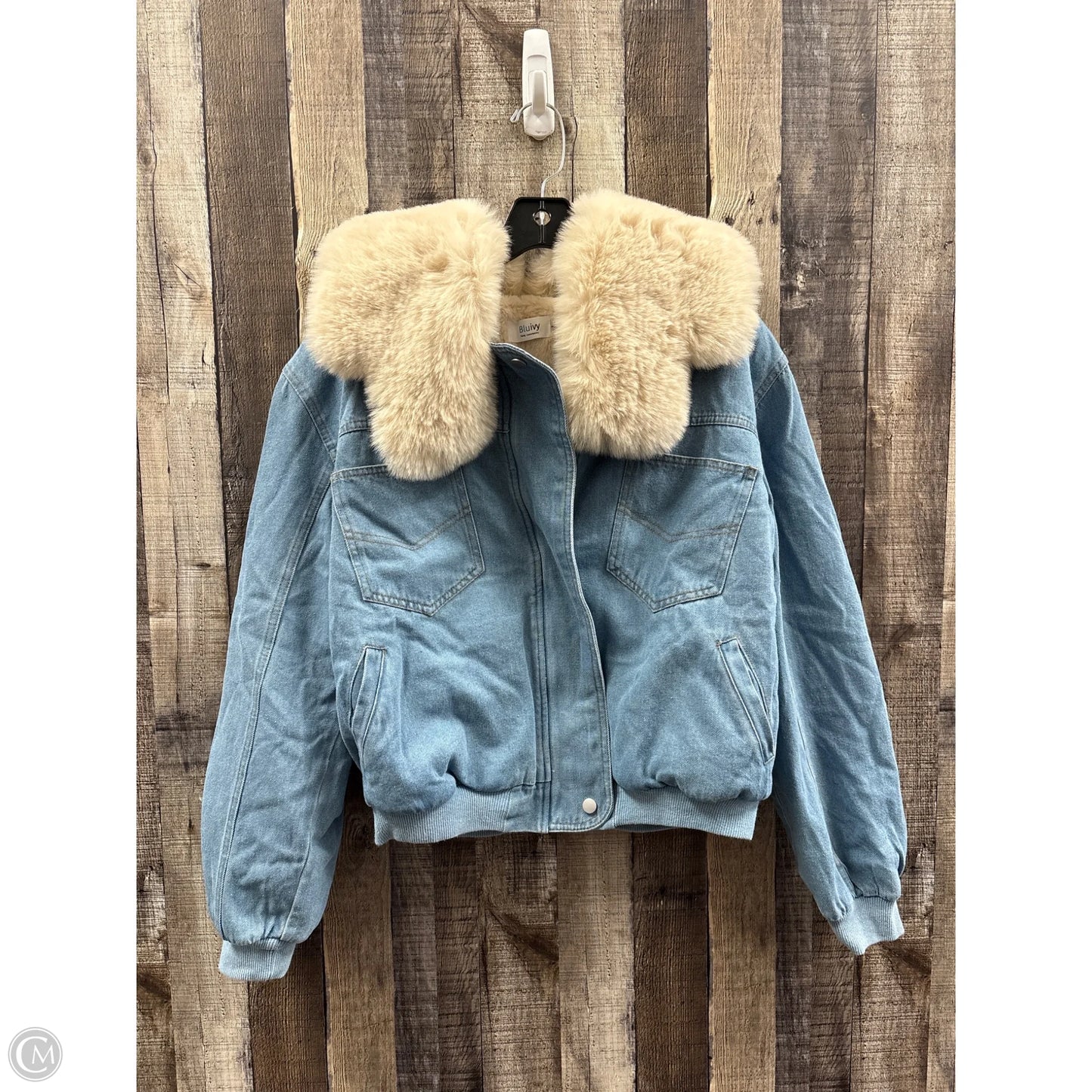 Jacket Denim By Bluivy In Blue Denim, Size: M