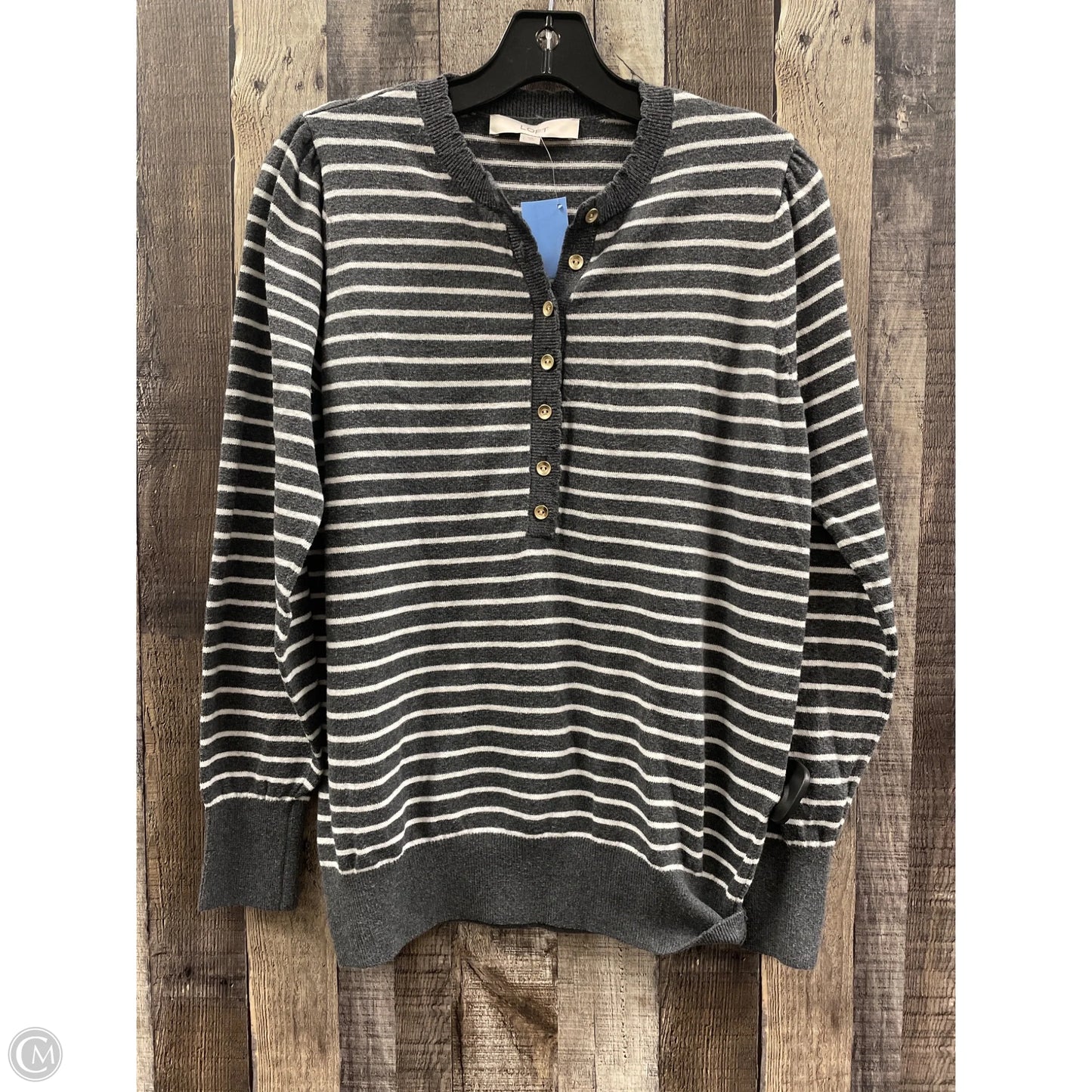 Sweater By Loft In Striped Pattern, Size: L