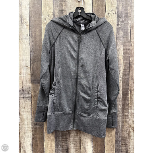 Athletic Jacket By Mondetta In Black & Grey, Size: M