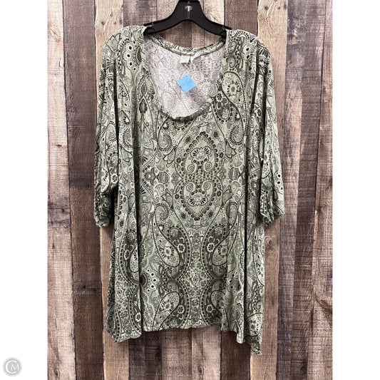 Top 3/4 Sleeve By Artisan Ny In Green, Size: 2x