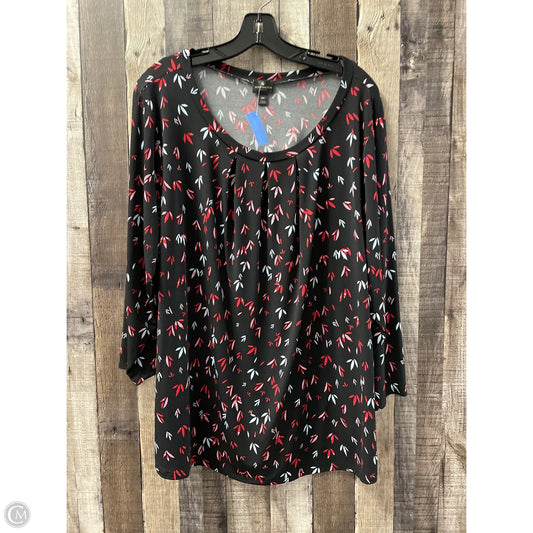 Top 3/4 Sleeve By Worthington In Black, Size: 2x