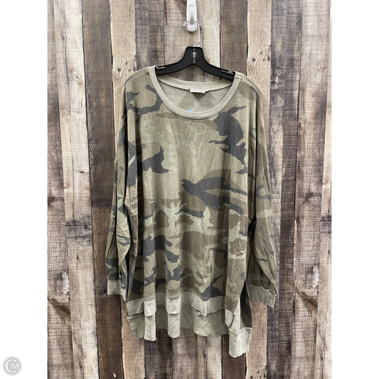 Top Long Sleeve By Dantelle In Camouflage Print, Size: 3x