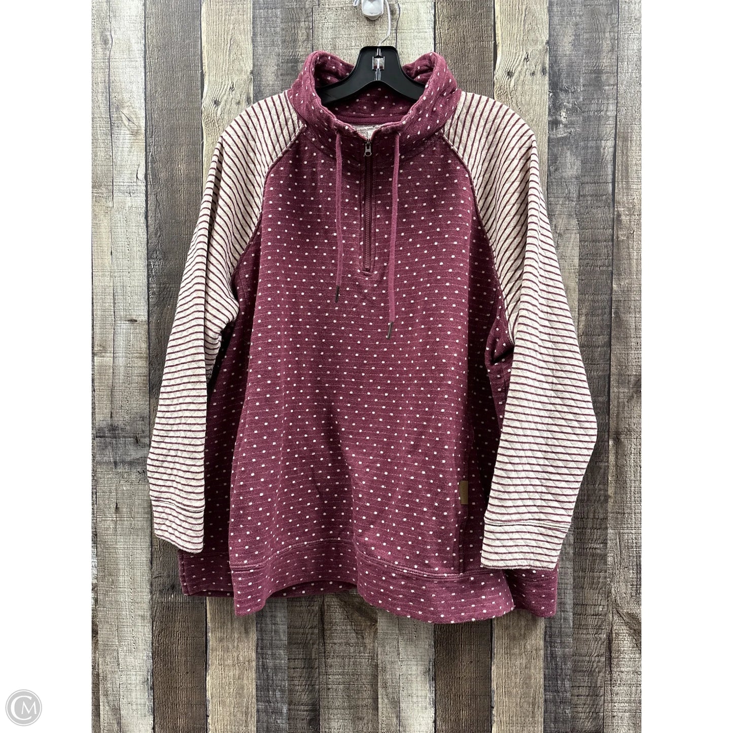 Sweatshirt Collar By Maurices In Maroon, Size: 2x
