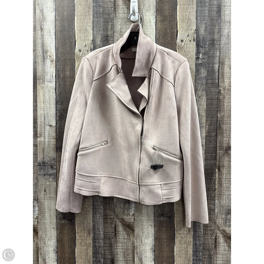 Jacket Moto By Just Fab In Taupe, Size: L