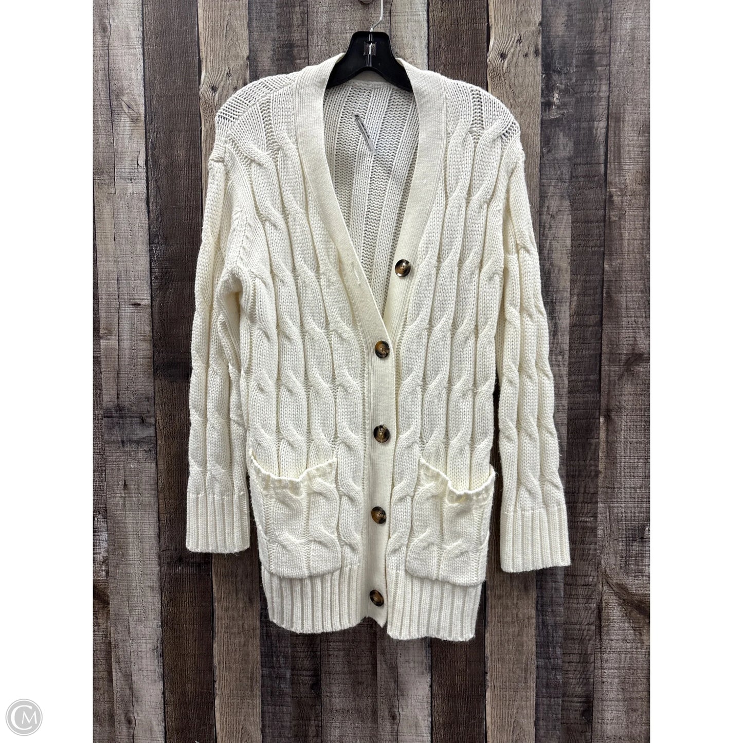 Sweater Cardigan By Cmf In Cream, Size: L
