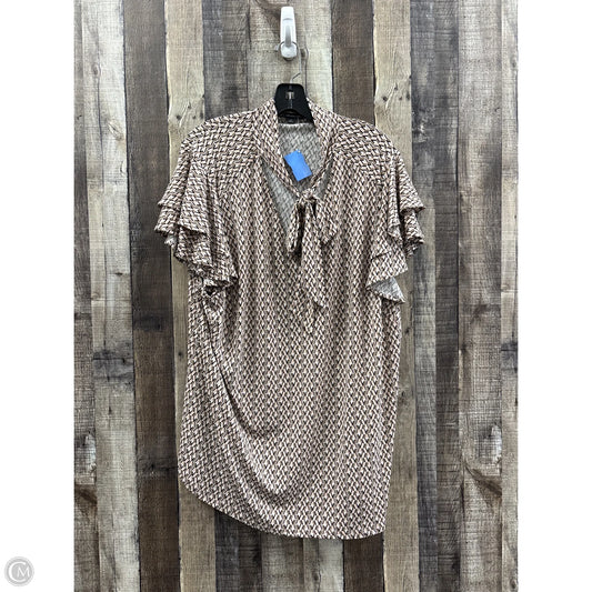 Top Short Sleeve By Adrianna Papell In Multi-colored, Size: 3x