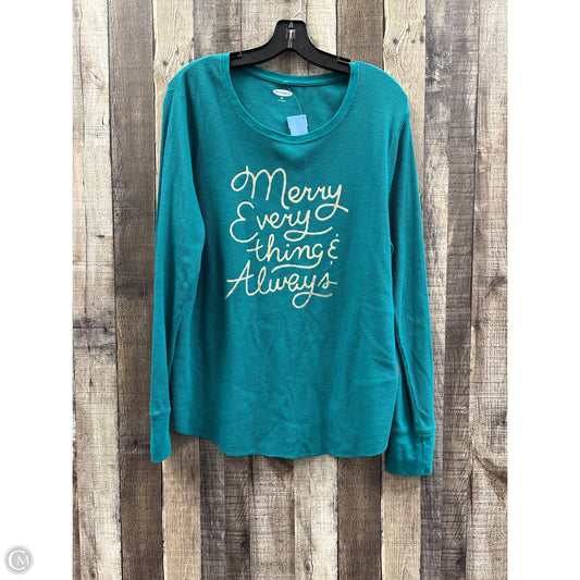 Top Long Sleeve By Old Navy In Green, Size: Xxl