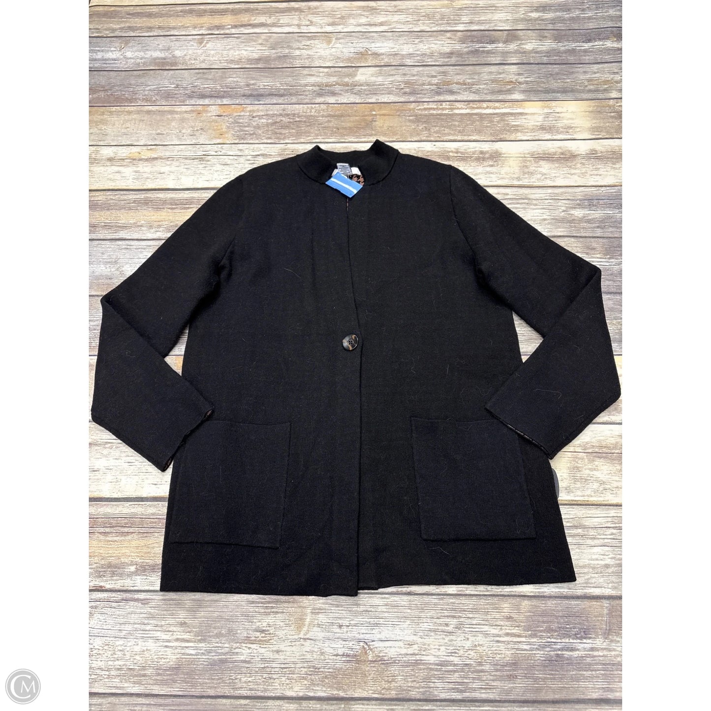 Sweater Cardigan Designer By Halston In Black, Size: Xl