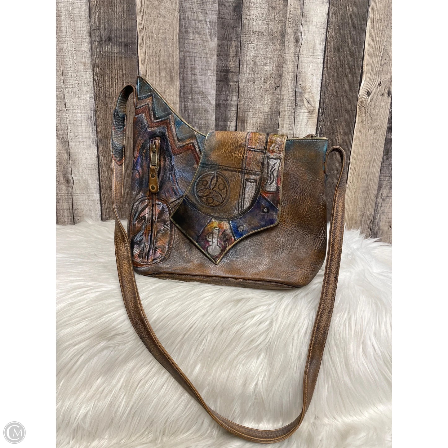 Crossbody Leather By Cme, Size: Medium