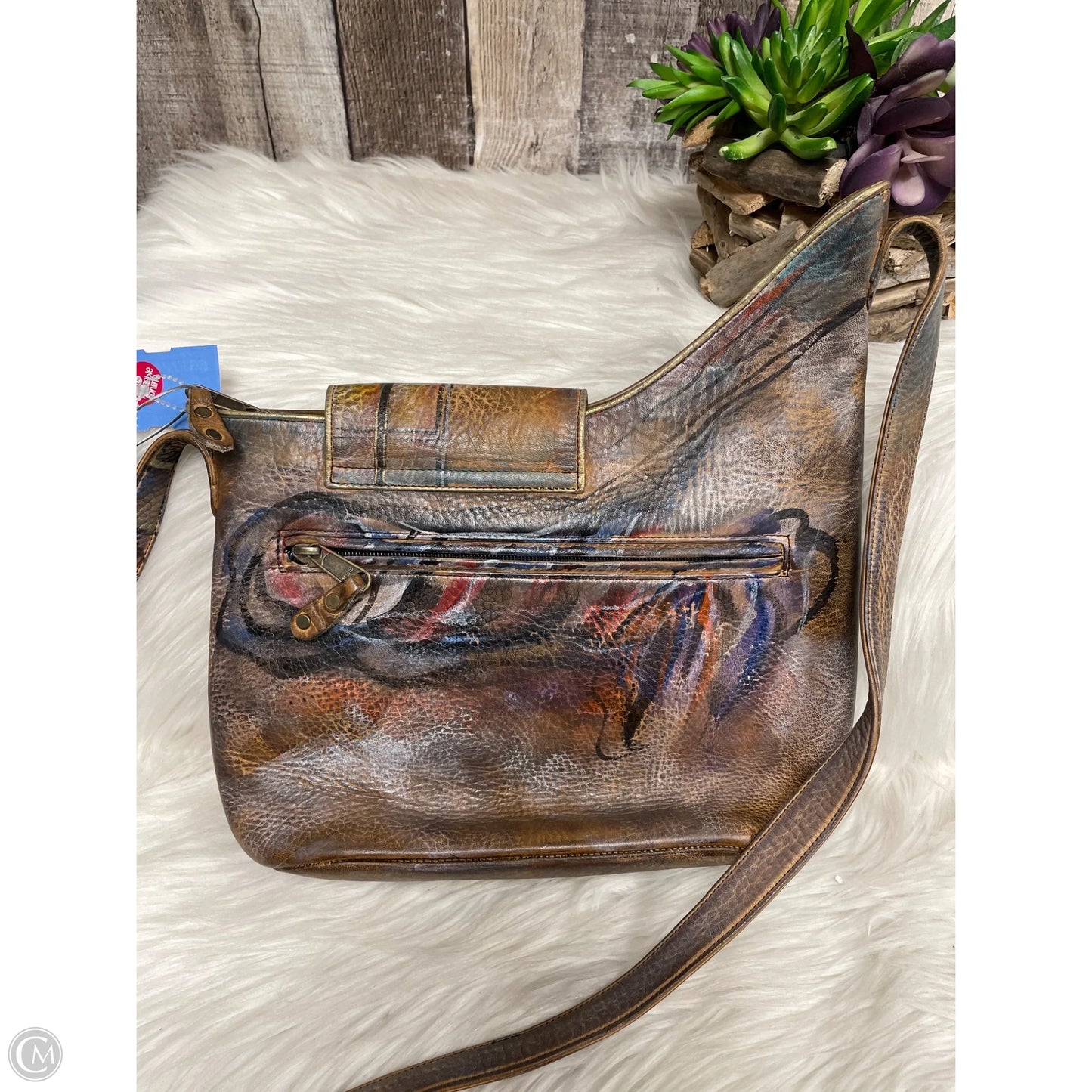 Crossbody Leather By Cme, Size: Medium