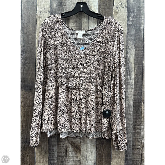 Top Long Sleeve By Urban Romantics In Animal Print, Size: Xl