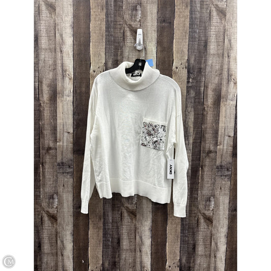 Sweater By Dkny In White, Size: L