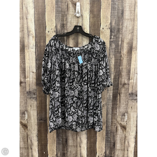 Top 3/4 Sleeve By Cme In Black & White, Size: 3x