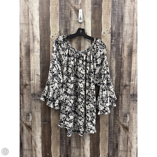 Top 3/4 Sleeve By Chaps In Black & White, Size: Xxl