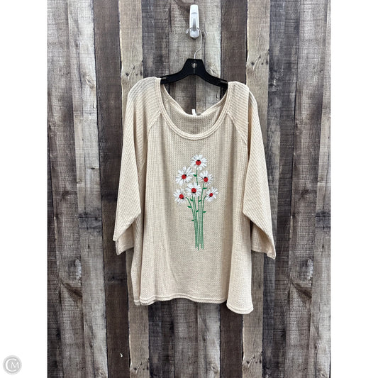 Top Long Sleeve By Cato In Beige, Size: 4x
