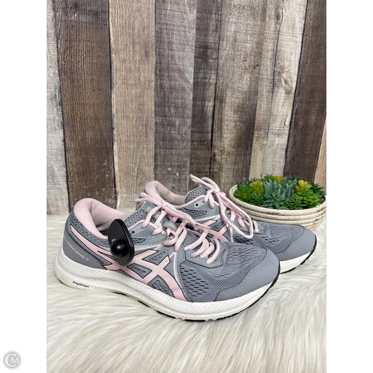 Shoes Athletic By Asics In Grey & Pink, Size: 9