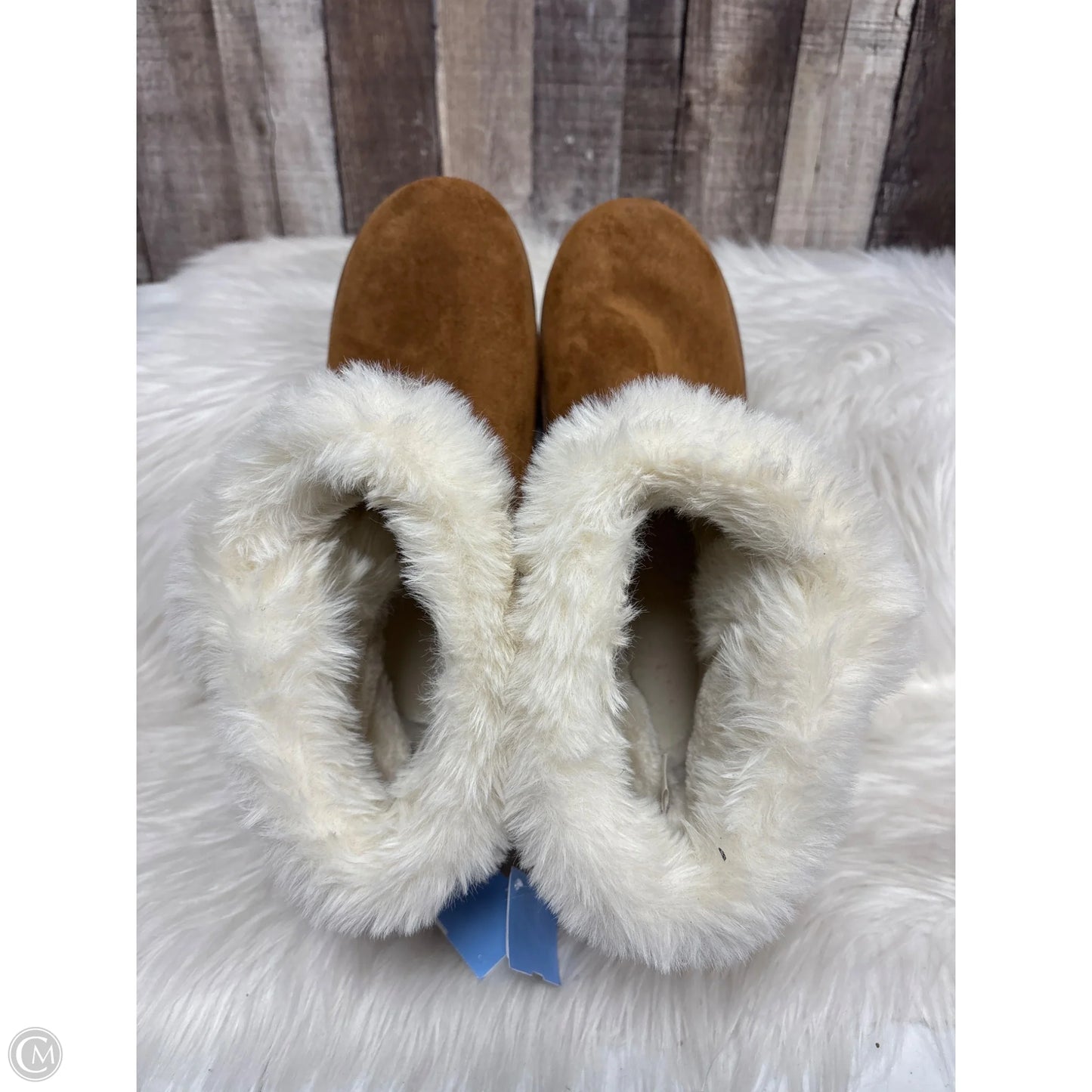 Boots Ankle Flats By Cmf In Tan & White, Size: 11