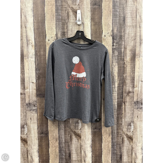 Top Long Sleeve Basic By Sonoma In Grey, Size: Mp