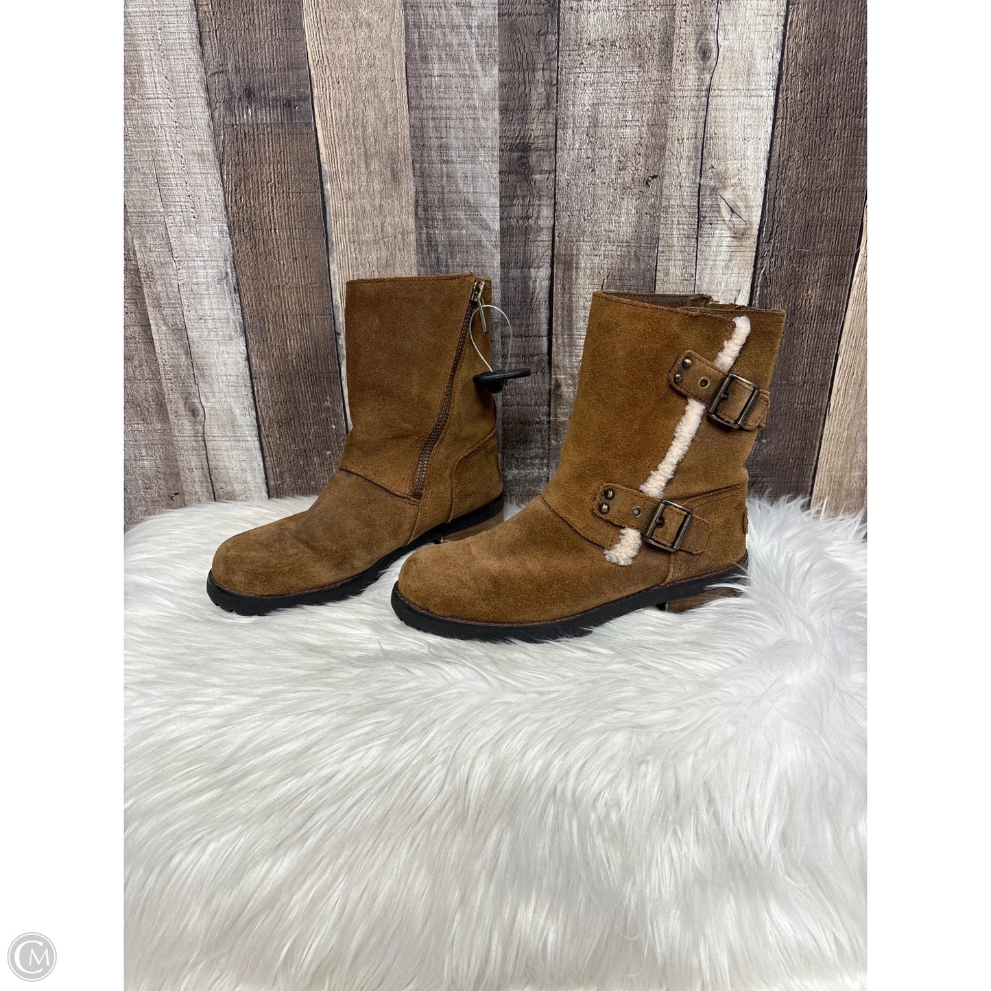 Boots Designer By Ugg In Brown, Size: 8