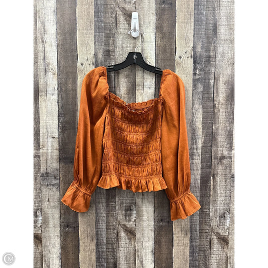 Top Long Sleeve By A New Day In Bronze, Size: M