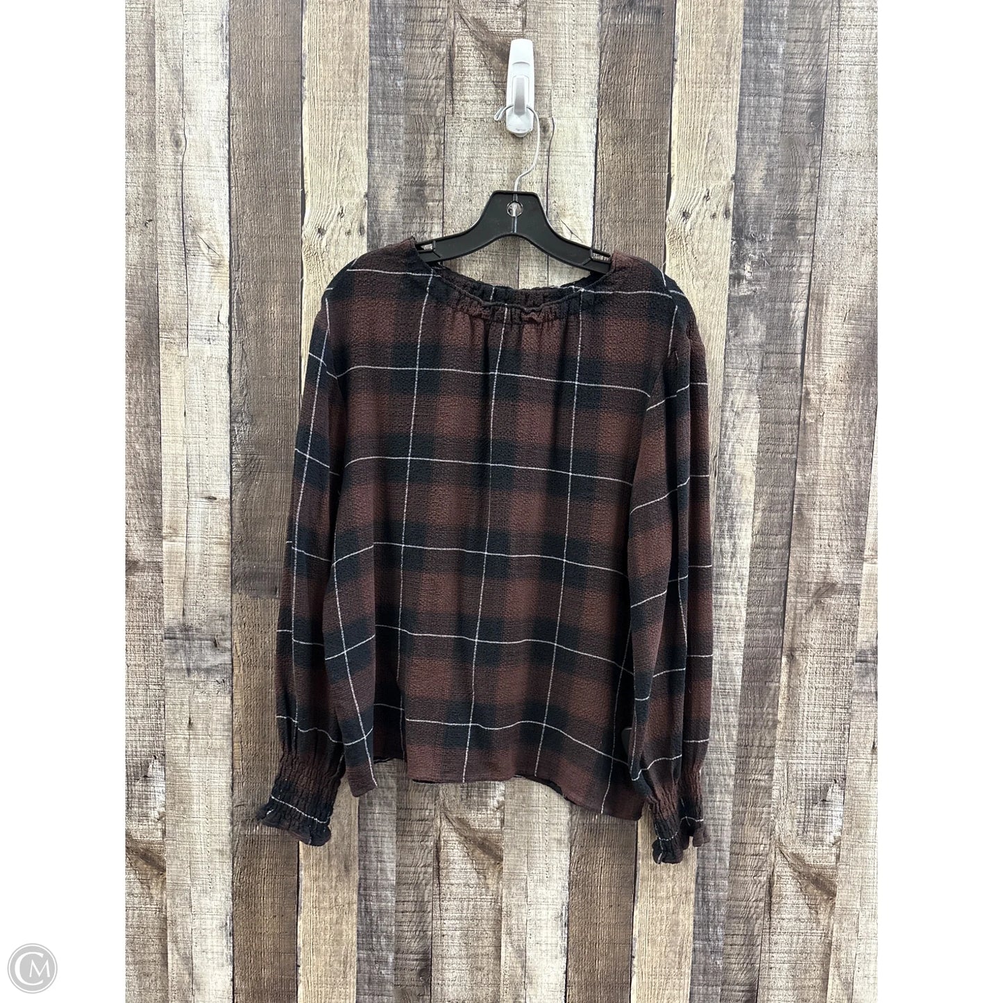 Top Long Sleeve By Cloth & Stone In Brown, Size: S