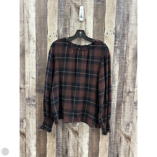 Top Long Sleeve By Cloth & Stone In Brown, Size: S