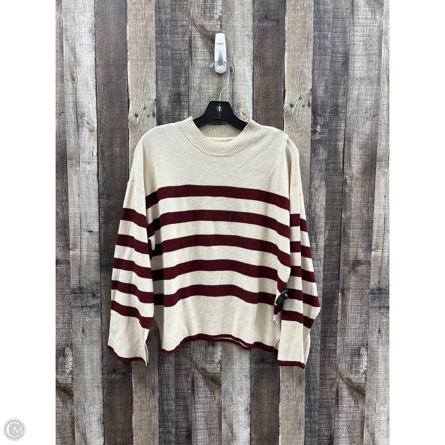 Sweater By Rd Style In Cream & Red, Size: M