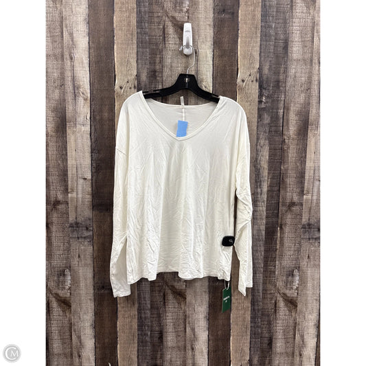 Athletic Top Long Sleeve Crewneck By Halara In Ivory, Size: Mp