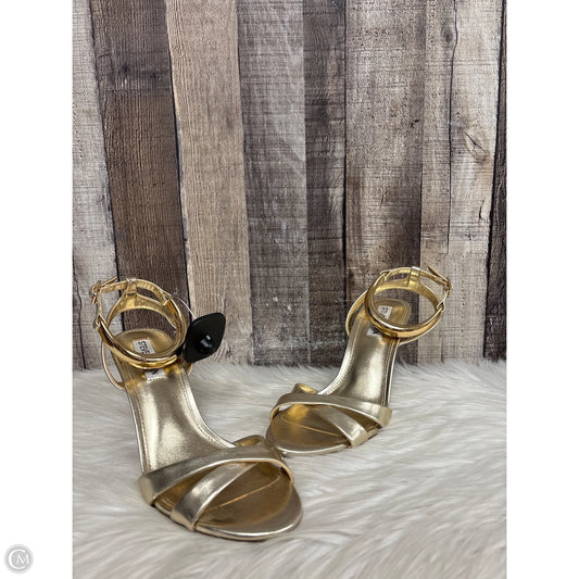 Sandals Heels Stiletto By Steve Madden In Gold, Size: 8