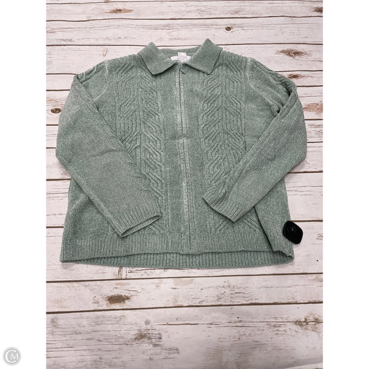 Sweater Cardigan By Alfred Dunner In Green, Size: M