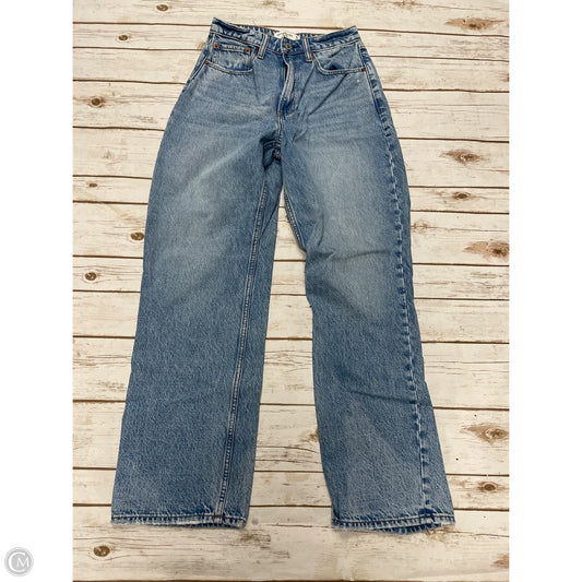 Jeans Wide Leg By Abercrombie And Fitch In Blue Denim, Size: 0