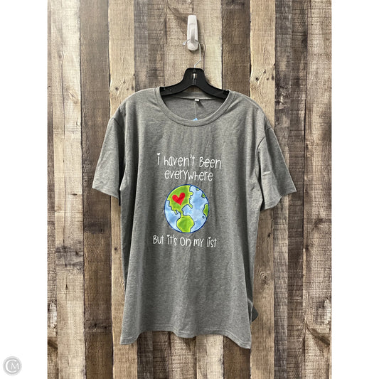 Top Short Sleeve Basic By Cmf In Grey, Size: 3x